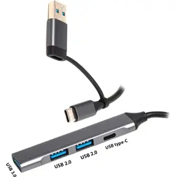Концентратор Dynamode USB Type-C + USB-A to 1хUSB-C 3.0 1хUSB-A 3.0 2xUSB-A 2.0 dark grey (DM-UH-314AC) - мініатюра 5