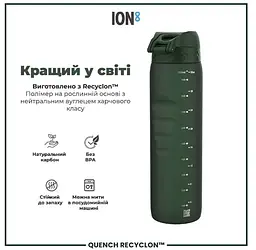 Пляшка для води ION8 1000 мл (ЕКО пляшка) BPA Free, Dark Green (I8RF1000DGRE) - мініатюра 7