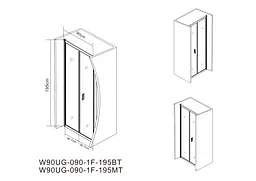 Душові двері AM.PM Gem 90x195 см скло прозоре хром W90UG-090-1F-195MT, прозорий, хром - мініатюра 8