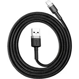 Кабель Baseus Cafule USB for Lightning 2.4A 1m grey black (CALKLF-BG1) - мініатюра 3