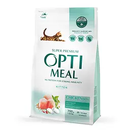 Сухий корм для кішок Optimeal для кошенят зі смаком курки 700 г (4820215364706)