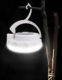 Сонячна LED лампа 200W, 4800 mAh, біла | IP66 | 360° світло + ліхтар | Зарядка USB-C | Гачок і магніт - мініатюра 4