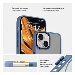 Чехол для Apple iPhone 14, Uniq MagCase, голубой, противоударный, панель-накладка с MagSafe, ударопрочный TPU+PC, с магнитом MagSafe, поддержка полноценной беспроводной зарядки, ArmorStandart (ARM75335) - мініатюра 3