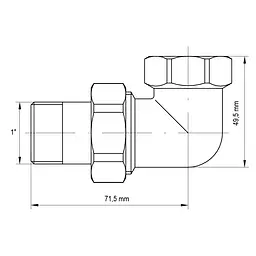 Згін американка Koer 1 "кутовий KR.342 KR0144 - мініатюра 2