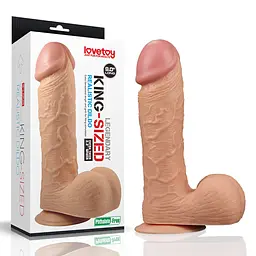 Великий фалоімітатор LoveToy Legendary King Sized Realistic 25.5 см тілесний - мініатюра 2
