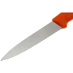Ніж Victorinox серрейторне лезо 8.5 см нержавіюча сталь універсальний помаранчевий - мініатюра 2