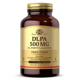 Амінокислота Solgar DLPA 500 mg, 100 вегакапсул