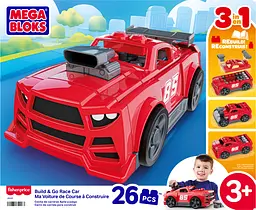 Конструктор Mattel 3-в-1 Гоночний автомобіль Mega Bloks (JKG35) - мініатюра 4