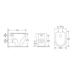 Унітаз підлоговий приставний Mixxus Premium Ellipse-0701-T1 570x365x410mm, система змиву Tornado 1.0 MP6593, Білий - мініатюра 3
