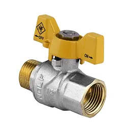 Кран кульовий Nolf NF.722 - 1/2" FM ГШМ Yellow, ручка "метелик" жовта NF2951