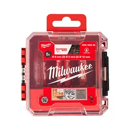 Набір коронок алмазних Diamond Plus/Max MILWAUKEE, (1/4'' Hex) (діаметр 6/6/8/8/10мм) (свердління з водою) пластиковий кейс - мініатюра 3