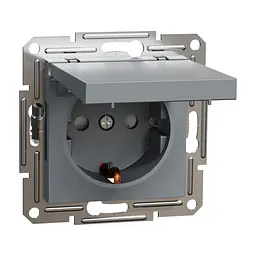 Розетка Schneider Electric ASFORA з кришкою, сталь (EPH3100162) - мініатюра 2