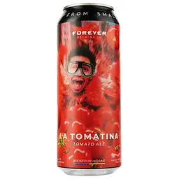 Пиво Forever La Tomatina, світле, нефільтроване, 4,5%, з/б, 0,5 л