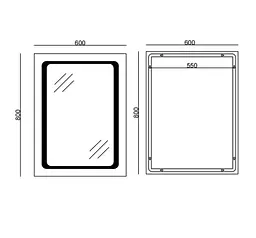 Дзеркало Mixxus TWEE MR09-80x60-REVERSE з LED Touch, Anti-fog, димером, регулюванням яскравості (MI6660) - мініатюра 6