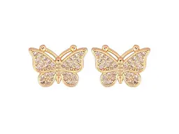 Сережки Xuping пусети M&L 18К "Метелики з кристалами" (350721) 1,3см