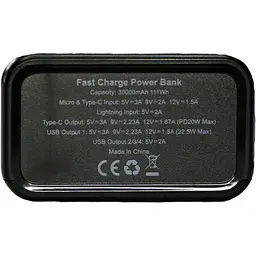 Повербанк TheGeneral Andes 30000 mAh чорний (40012219-01) - мініатюра 2