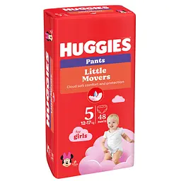 Уцінка. Підгузки-трусики для дівчаток Huggies Little Movers Pants 5 (12-17 кг) 48 шт. - мініатюра 3