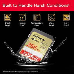 Карта пам'яті Sandisk 256GB SD C10 UHS-I U3 R180/W130MB/s Extreme V30 (SDSDXVV-256G-GNCIN) - мініатюра 2
