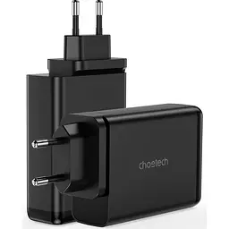 Мережевий зарядний пристрій Choetech PD140W GaN 4-Port Wall Charger Black (PD6005-EU-BK) [100839] - мініатюра 2