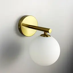 Бра Sphere Lampardi у латунному корпусі з білим плафоном Line F WB 13/1 - мініатюра 5