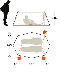 Намет двомісний Ferrino Den 2 Blue (91218QOB) - мініатюра 2