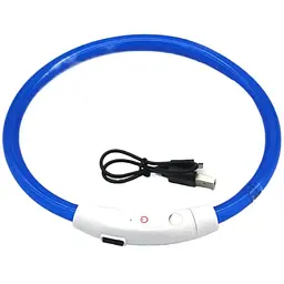 Світлодіодний LED нашийник для собак із зарядкою USB, синій