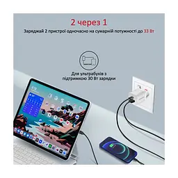 Зарядний пристрій Promate 33W USB-C + USB-A (powerport-33.white) - мініатюра 6