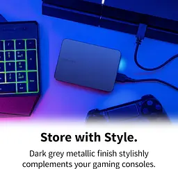 Зовнішній жорсткий диск 2.5" USB 4.0TB Toshiba Canvio Gaming Dark Grey (HDTX240EK3CA) - мініатюра 6