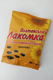 Насіння соняшника смажене Полтавська Лакомка Оригінал 50 г 30 шт упаковка