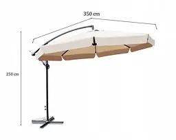 Парасолька садова Ekspand Vihma 350 см Beige Light - мініатюра 2