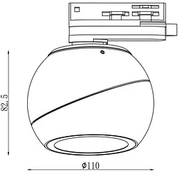 Світильник трековий однофазний Kloodi KD-T021 12W 3К BK - мініатюра 4