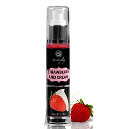 Лубрикант 2 в 1 STRAWBERRY & CREAM HOT EFFECT KISSABLE LUBRICANT 50 ML Secret play 37-3538 98200 - мініатюра 1