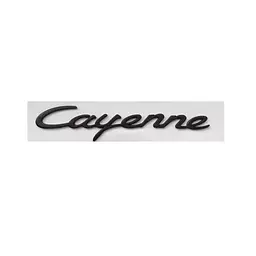 Емблема напис Cayenne для Porsche 175х35мм чорна МАТОВА пластик (на скотчі)