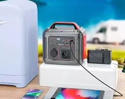Портативна зарядна станція HOCO DB28 300W Iron Gray+Red - мініатюра 5