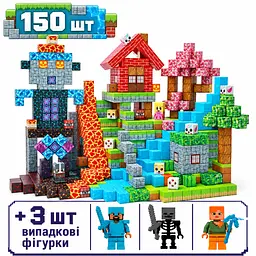 Магнітний конструктор Minecraft 150 шт по грі Майнкрафт Світ біомів Mk001066 - мініатюра 8