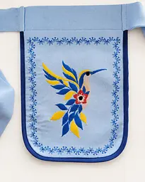 Ладунка з вишивкою блакитна Пташка, кишенька з вишивкою, гаман жіночий  - мініатюра 2