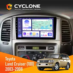 Штатна магнітола Toyota Land Cruiser (100) 2003-2008 Cyclone C9-011 4x64, DSP Cyclone (НФ-00007161)