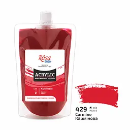 Фарба акрилова Rosa Studio Кармінова 429, 200 мл