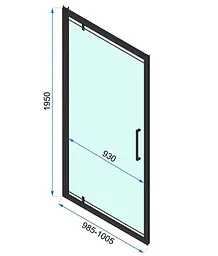 Душова кабіна Rea Rapid Swing 100x80 chrome пристінна REA-KPL-09121, Хром, Універсальна, прозорий, хром - мініатюра 6