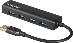 Хаб USB 3.0 -> 4xUSB 3.0 Чорний Defender