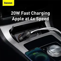 Автозарядне BASEUS Share Together 120 W 2*USB + прикурювач 3A CCBT-D0G - мініатюра 7