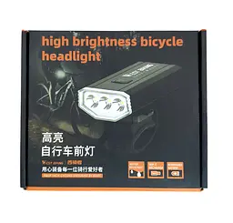 Велосипедна фара передня West Biking YP0701185 1200 Lm 2 Led чорний (G0002002) - мініатюра 8