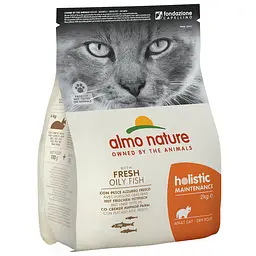 Сухий корм для дорослих котів Almo Nature Holistic Cat, зі свіжою жирною рибою, 2 кг (624)