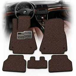 Килимки в салон EVA для BMW 5 (E39) 1995-2003 з підп'ятником Коричневі 5 шт