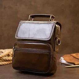 Чоловіча шкіряна сумка Vintage 19,5х21,5х5,5 см sum0013941 - мініатюра 6
