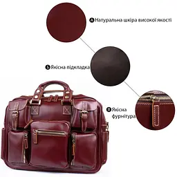 Дорожня сумка-портфель 14776 Vintage Vintage бордова - мініатюра 4