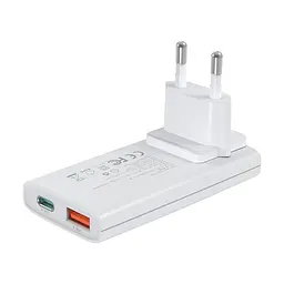 Мережевий зарядний пристрій Choetech PD6011 Ultra thin PD67W GAN A+C White (43-00155)