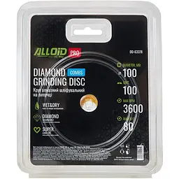Круг алмазний Alloid Building Tools Combs шліфувальний на липучці 100 мм зерно 100 (DD-63378) - мініатюра 4