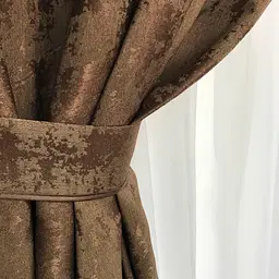 Мармурові жакардові штори коричневого кольору на тасьмі 2шт. 150х270 ALBO pbe0052506 - мініатюра 5