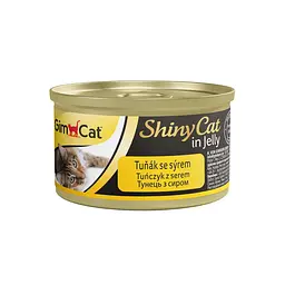 Вологий корм GimCat Shiny Cat ДжимКет Шайні для кішок, тунець та сир, 70 г (арт.414300/414188)